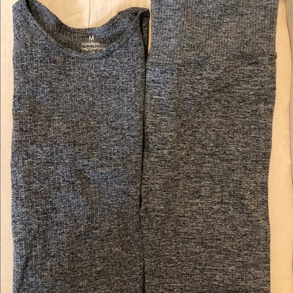 workout SET leggings and long sleeve crop top
